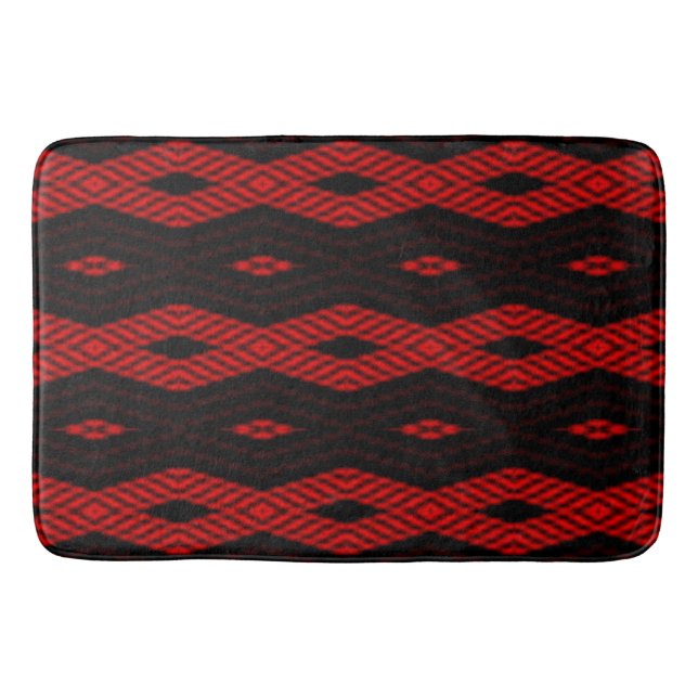Alfombrilla De Baño Negro y rojo cruzado (Anverso)