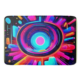 Alfombrilla De Baño Neon Burst: energía abstracta