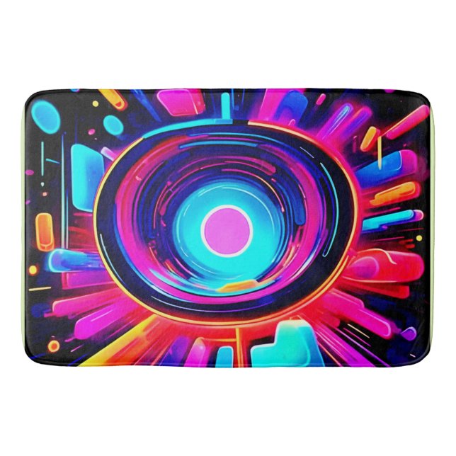 Alfombrilla De Baño Neon Burst: energía abstracta (Anverso)