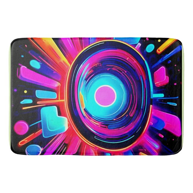 Alfombrilla De Baño Neon Burst: energía abstracta (Anverso)