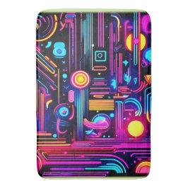 Alfombrilla De Baño Neon Circuitry Dreams