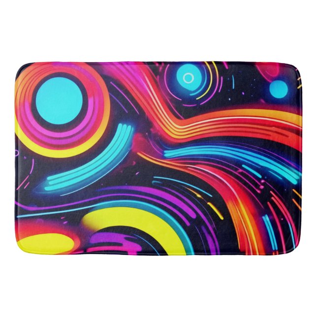 Alfombrilla De Baño Neon Dreamscape Art (Anverso)
