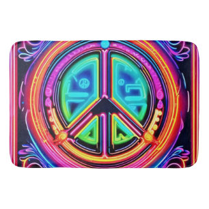 Alfombrilla De Baño Neon Peace Mandala