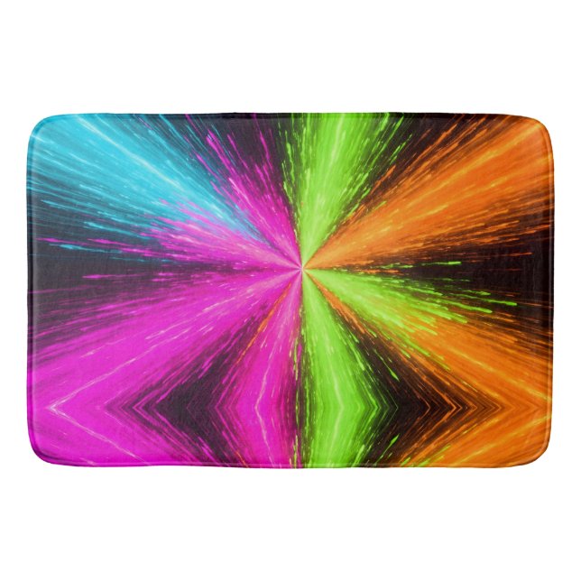 Alfombrilla De Baño Neon Radial Burst Explosion (Anverso)