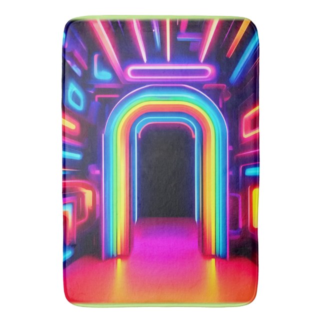 Alfombrilla De Baño Neon Rainbow Gateway (Frente vertical)