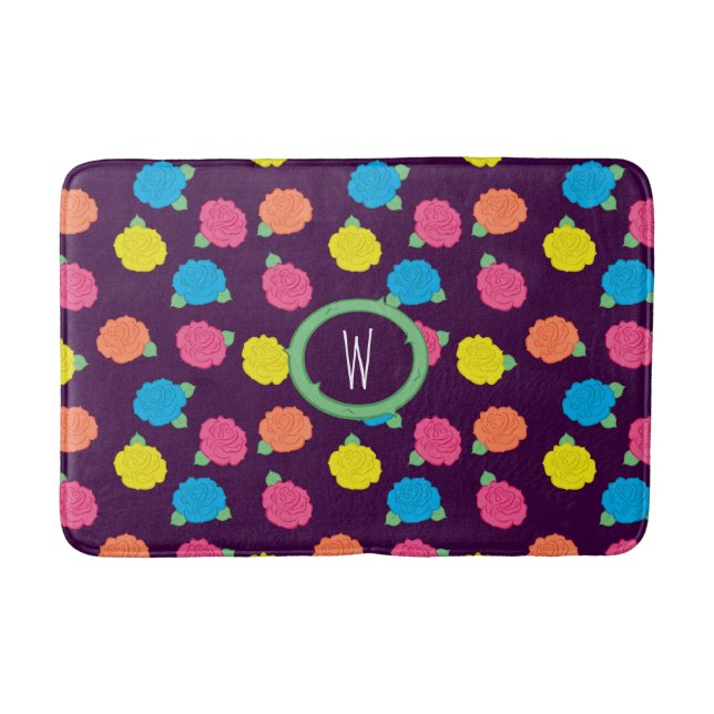 Alfombrilla De Baño Neon Rosas Bath Mat (Anverso)
