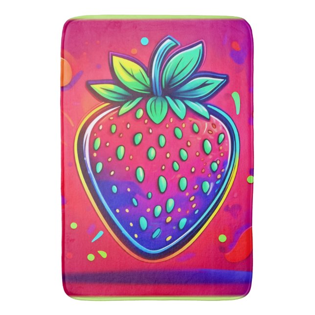 Alfombrilla De Baño Neon Strawberry Pop (Frente vertical)