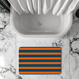 Alfombrilla De Baño Neon Sunset Naranja y Ocean Blue Guay Striping