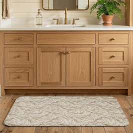 Alfombrilla De Baño Neutral Beige Gold Botanical Leaf William Morris