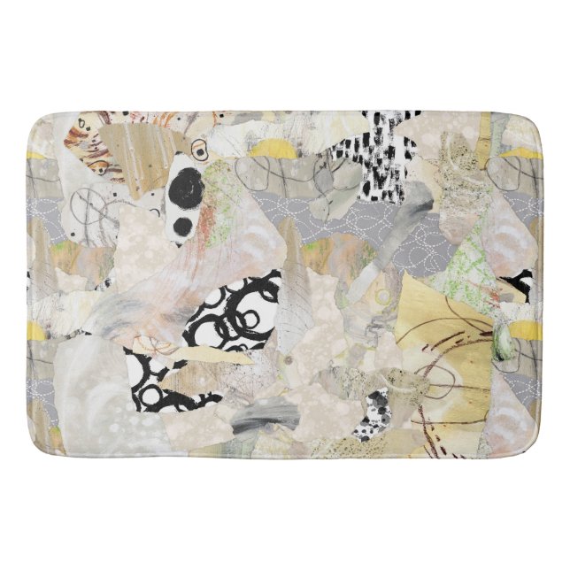 Alfombrilla De Baño Neutral Elegant Abstract Collage Design (Anverso)