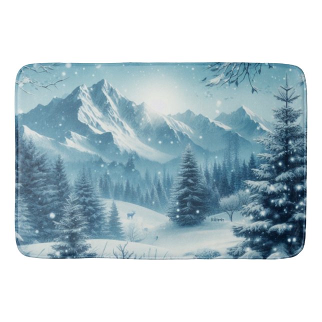 Alfombrilla De Baño Nevada Winter Mountain (Anverso)