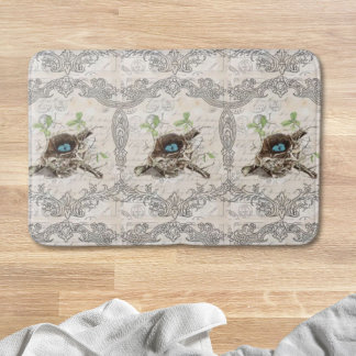 Alfombrilla De Baño nido de ave botánica de campo de moda rústica