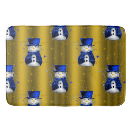 Alfombrilla De Baño Nieto azul en Navidades de oro