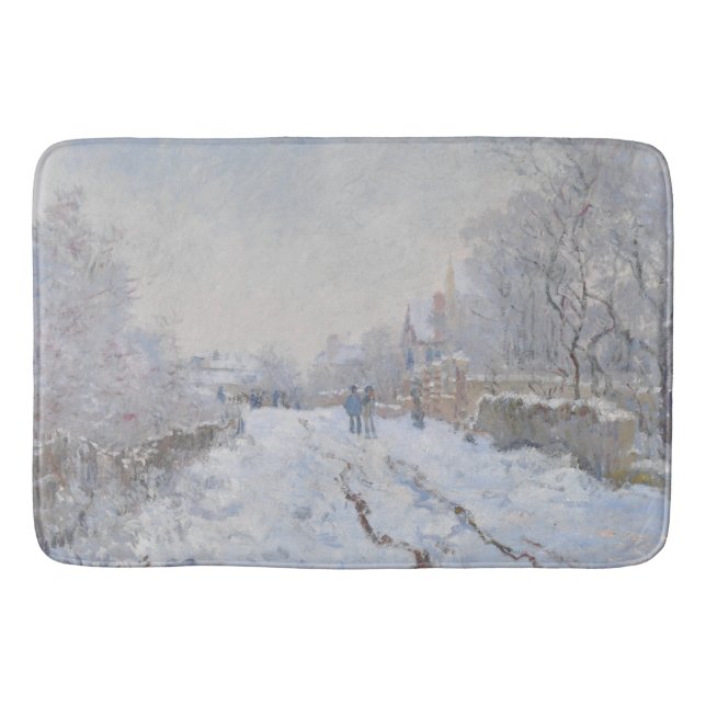 Alfombrilla De Baño Nieve en Argenteuil (por Claude Monet) (Anverso)