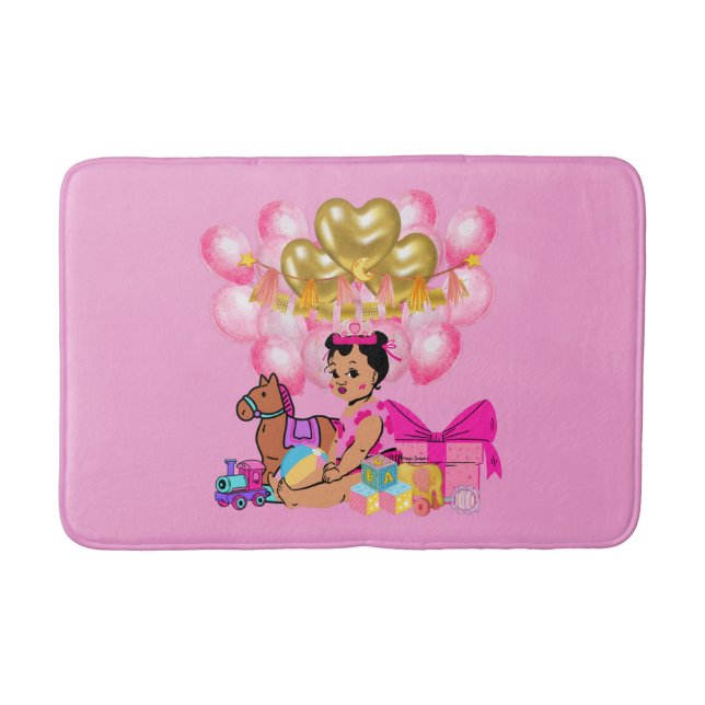 Alfombrilla De Baño Niña bebé de rosa (Anverso)