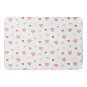 Alfombrilla De Baño Niña de Bohú, corazón de amor pastel