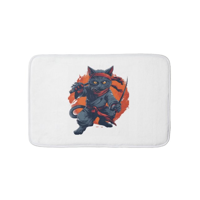Alfombrilla De Baño Ninja Cat Stealth (Anverso)