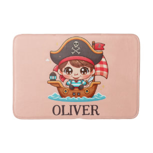 Alfombrilla De Baño Niño pirata marinero lindo