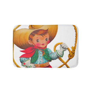 Alfombrilla De Baño Niño retro niño vago occidental