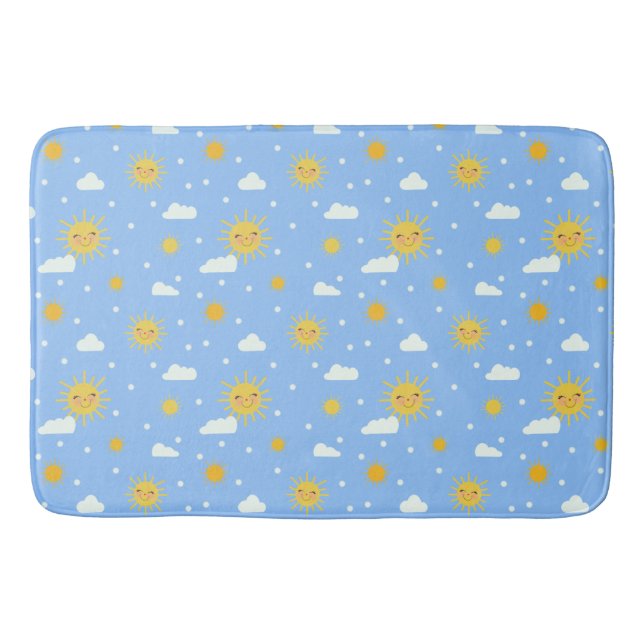 Alfombrilla De Baño Niños Cuidados Cielo Azul Y Amarillo Sunshine (Anverso)