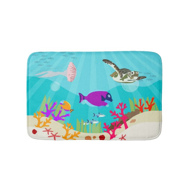 Alfombrilla De Baño Niños de animales coloridos del océano (Anverso)