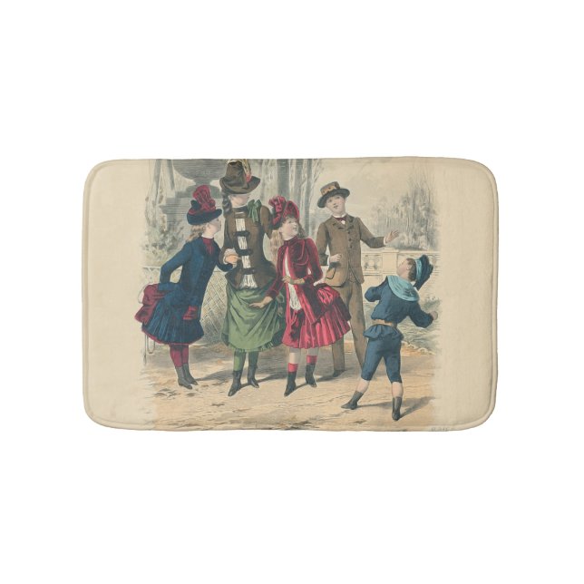Alfombrilla De Baño Niños victorianos vistiendo representan antigüedad (Anverso)