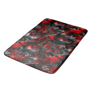 Alfombrilla De Baño Noche con hojas rojas ostentosamente estropeadas c