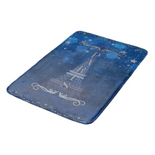 Alfombrilla De Baño Noche en París bajo las estrellas Caprichoso estre