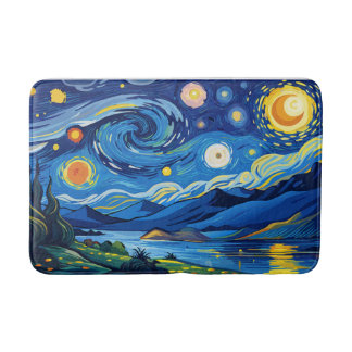 Alfombrilla De Baño Noche estrellada sobre el océano tranquilo