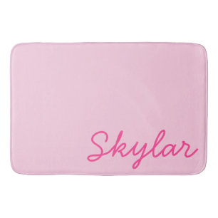 Alfombrilla De Baño Nombre cursivo del Personalizado rosado rosado ros