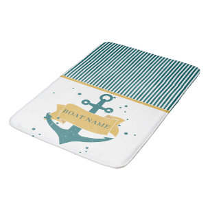 Alfombrilla De Baño Nombre de barco náutico personalizado