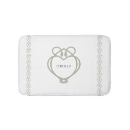 Alfombrilla De Baño Nombre de la familia Sage Green Irish Celtic Swan 