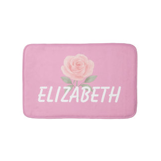 Alfombrilla De Baño Nombre de la flor de rosa rosa