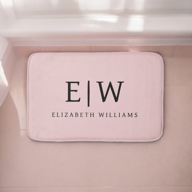 Alfombrilla De Baño Nombre de monograma femenino con escritura moderna (Subido por el creador)