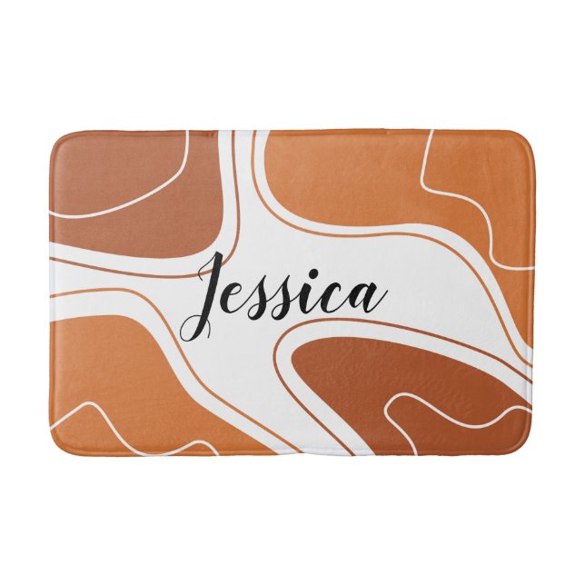 Alfombrilla De Baño Nombre del patrón de formas geométricas modernas m (Anverso)