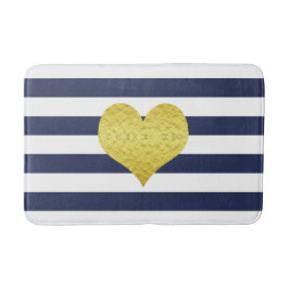 Alfombrilla De Baño Nombre del patrón de franjas azules de la Marina m