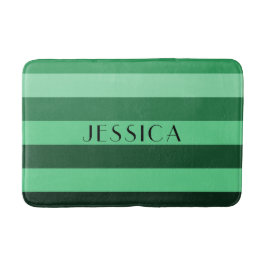 Alfombrilla De Baño Nombre del patrón de rayas verdes modernas