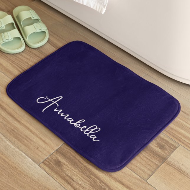 Alfombrilla De Baño Nombre elegante azul (Subido por el creador)