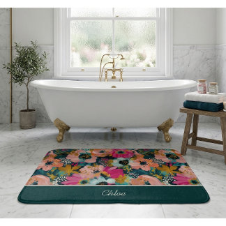 Alfombrilla De Baño Nombre Floral