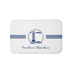 Alfombrilla De Baño Nombre o barco Nautical Classic Lighthouse Naval