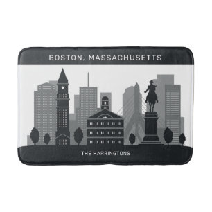 Alfombrilla De Baño Nombre personalizado Boston Massachusetts