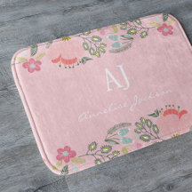 Nombre personalizado con monograma femenino floral