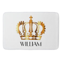 Alfombrilla De Baño Nombre personalizado de la corona dorada