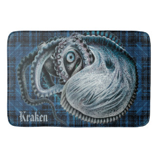 Alfombrilla De Baño Nombre personalizado de pulpo calamar nautilo argo