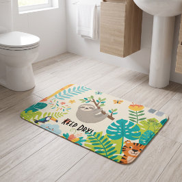 Alfombrilla De Baño Nombre Personalizado Diversión en la Jungla