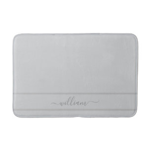 Alfombrilla De Baño Nombre personalizado gris claro