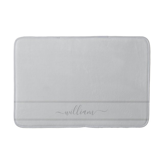 Alfombrilla De Baño Nombre personalizado gris claro (Anverso)