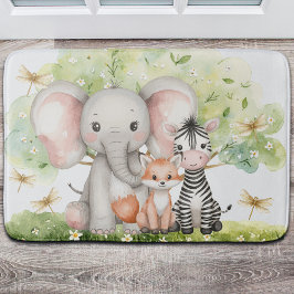 Alfombrilla De Baño Nombre personalizado Jungle Animals Dragonfly