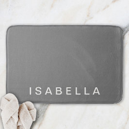 Alfombrilla De Baño Nombre personalizado mínimo de gris moderno