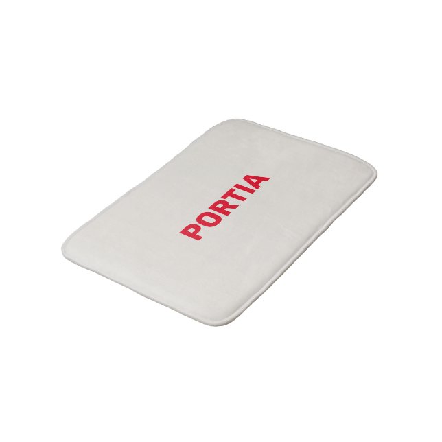 Alfombrilla De Baño Nombre personalizado rojo claro gris claro (Angular)